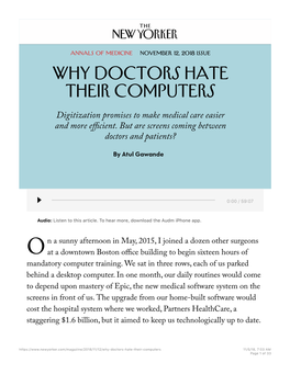 Why Doctors Hate Their Computers | the New Yorker