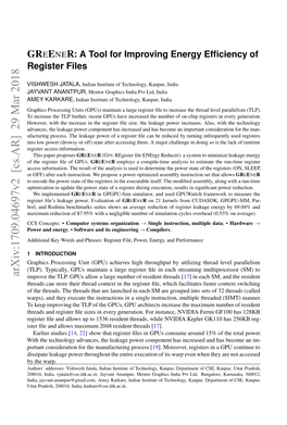 GREENER: a Tool for Improving Energy Efficiency of Register Files