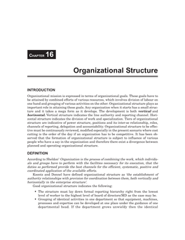 Organizational Structure