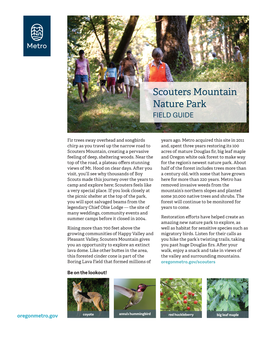 Scouters Mountain Nature Park FIELD GUIDE