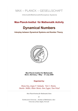 Dynamical Numbers Interplay Between Dynamical Systems and Number Theory