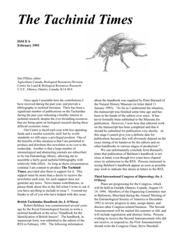 View the PDF File of the Tachinid Times, Issue 6