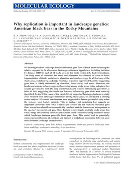 Why Replication Is Important in Landscape Genetics: American Black Bear in the Rocky Mountains