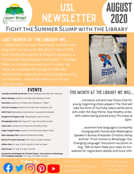 August 2020 Newsletter