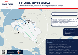 BELGIUM INTERMODAL CMA CGM Intermodal, Innovative, Efficient Global Transport Solutions