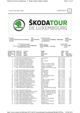 Seite 1 Von 4 Skoda Tour De Luxembourg