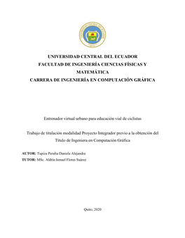 Universidad Central Del Ecuador Facultad De Ingeniería Ciencias Físicas Y Matemática Carrera De Ingeniería En Computación Gráfica