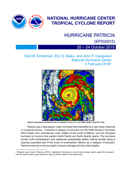 HURRICANE PATRICIA (EP202015) 20 – 24 October 2015