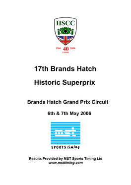 17Th Brands Hatch Historic Superprix