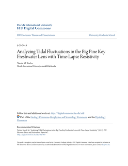 Analyzing Tidal Fluctuations in the Big Pine Key Freshwater Lens with Time-Lapse Resistivity Nicole M