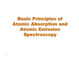 Basic Principles of Atomic Absorption and Atomic Emission Spectroscopy