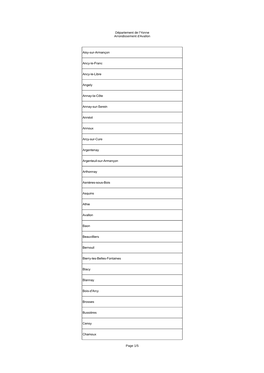 Département De L'yonne Arrondissement D'avallon Page 1/5