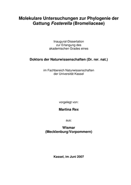 Dissertation Zur Erlangung Des Akademischen Grades Eines