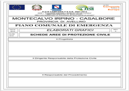 Montecalvo Irpino - Casalbore Provincia Di Avellino Piano Comunale Di Emergenza