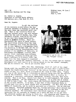 INDONESIA: Bandung and the Bung Djakarta June 5 1959 Mr