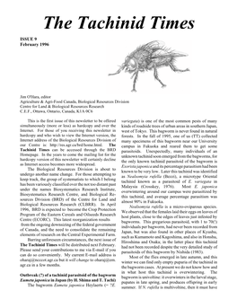 View the PDF File of the Tachinid Times, Issue 9
