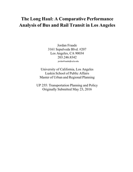 The Long Haul: a Comparative Performance Analysis of Bus and Rail Transit in Los Angeles