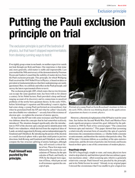 Putting the Pauli Exclusion Principle on Trial