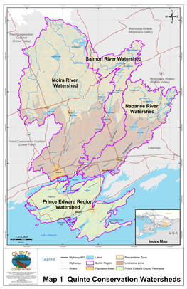 Map 1 Quinte Conservation Watersheds