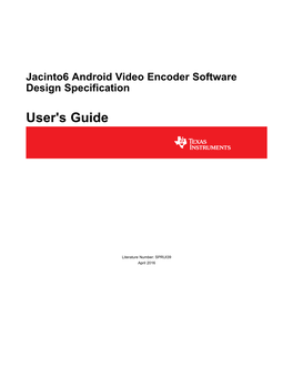 Jacinto6 Android Video Encoder Software Design Specification