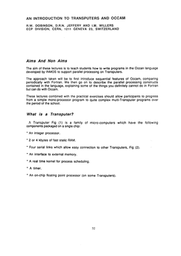 An Introduction to Transputers and Occam