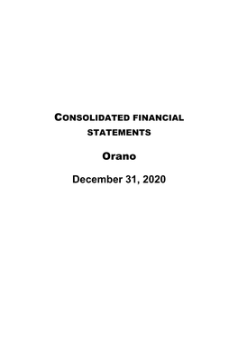 Orano December 31, 2020