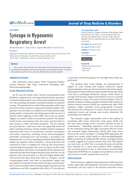Syncope in Hypoxemic Respiratory Arrest