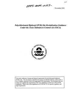 Polychlorinated Biphenyl (PCB) Site Revitalization Guidnace Under The