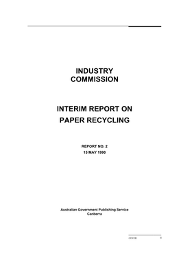 Interim Report on Paper Recycling