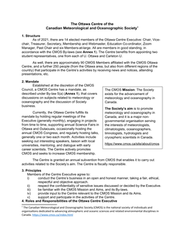 The Ottawa Centre of the Canadian Meteorological and Oceanographic Society1