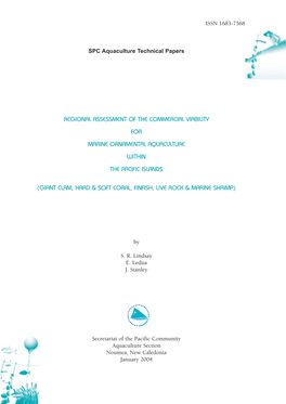 Regional Assessment of the Commercial Viability for Marine Ornamental Aquaculture Within the Pacific Islands