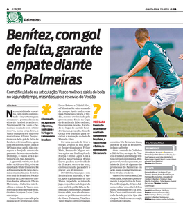 Benítez, Com Gol De Falta, Garante Empate Diante Do Palmeiras