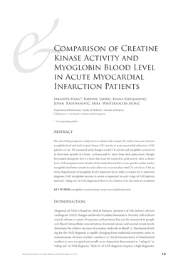 Comparison of Creatine Kinase Activity and Myoglobin Blood Level in Acute Myocardial Infarction Patients