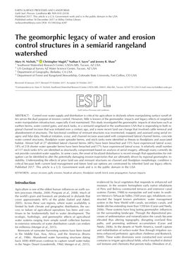 The Geomorphic Legacy of Water and Erosion Control Structures in a Semiarid Rangeland Watershed