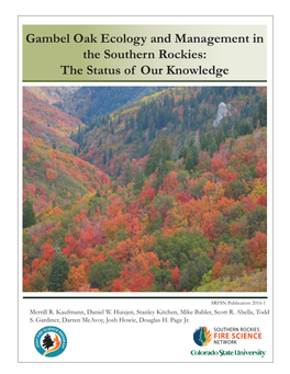 Gambel Oak Ecology and Management in the Southern Rockies