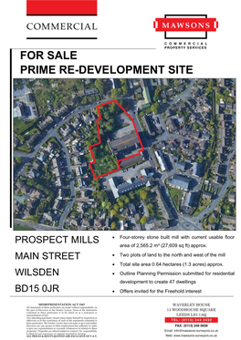 For Sale Prime Re-Development Site