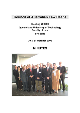 [Attachment 1] COUNCIL of AUSTRALIAN LAW DEANS Notes for the Development of a Business Plan for 2007-2008