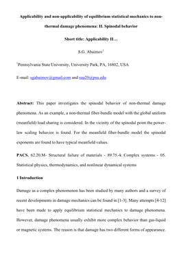 Thermal Damage Phenomena: II. Spinodal Behavior