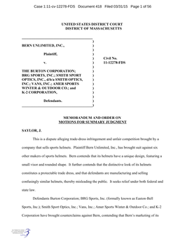 BERN UNLIMITED, INC., Plaintiff