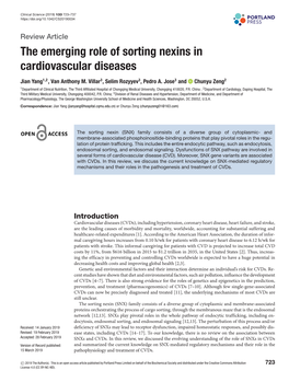 The Emerging Role of Sorting Nexins in Cardiovascular Diseases