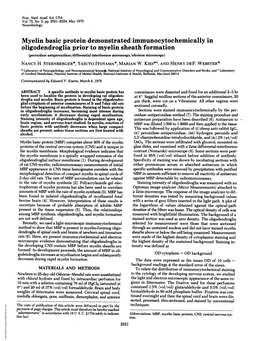 Myelin Basic Protein Demonstrated Immunocytochemically In