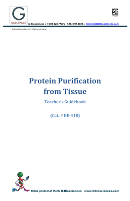 Protein Purification from Tissue Teacher’S Guidebook