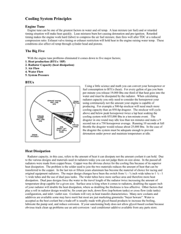 Cooling System Principles