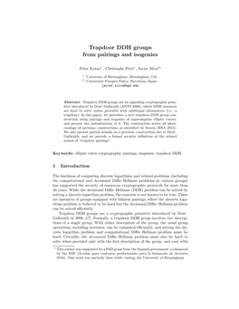 Trapdoor DDH Groups from Pairings and Isogenies