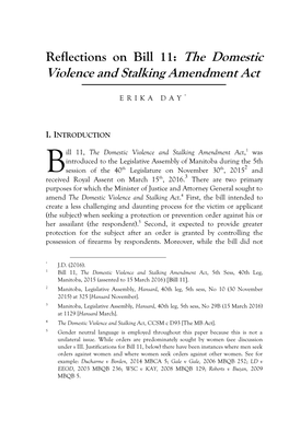 Violence and Stalking Amendment Act