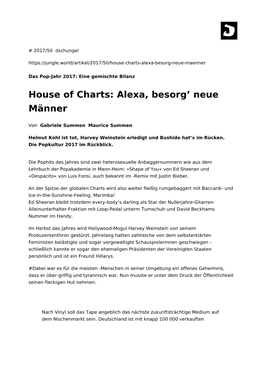 House of Charts: Alexa, Besorg' Neue Männer