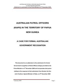 Australian Patrol Officers (Kiaps) in the Territory Of