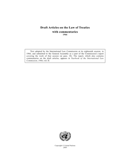 Draft Articles on the Law of Treaties with Commentaries, 1966