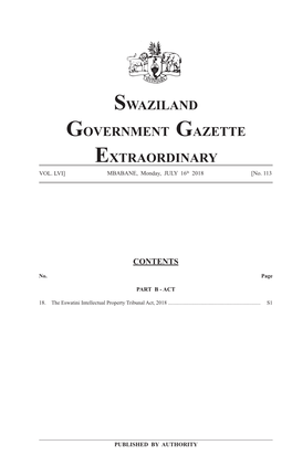 The Eswatini Intellectual Property Tribunal Act 2018