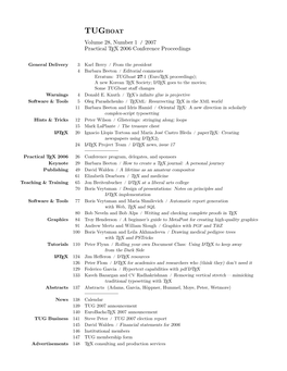 TUGBOAT Volume 28, Number 1 / 2007 Practical TEX 2006